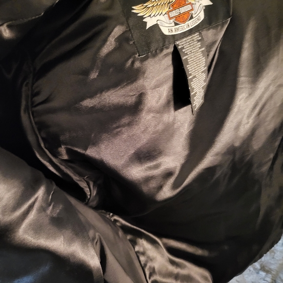 Harley Davidson Black Silky Quilted Puffer Style Jacket sz 1W - Picture 11 of 14